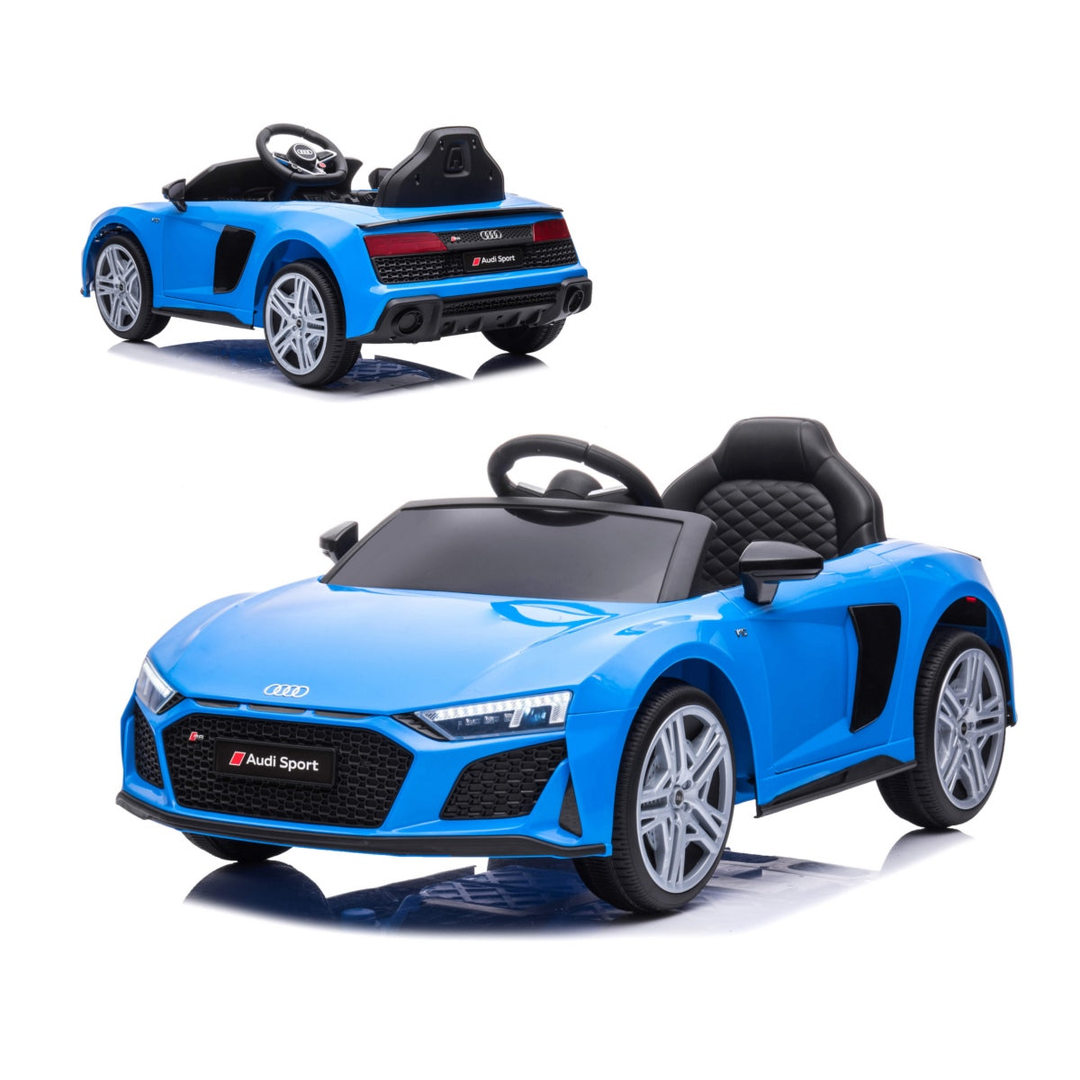 Auto A Bateria Audi R8 Spyder Azul De 12V De 2 Motores Con Control Remoto